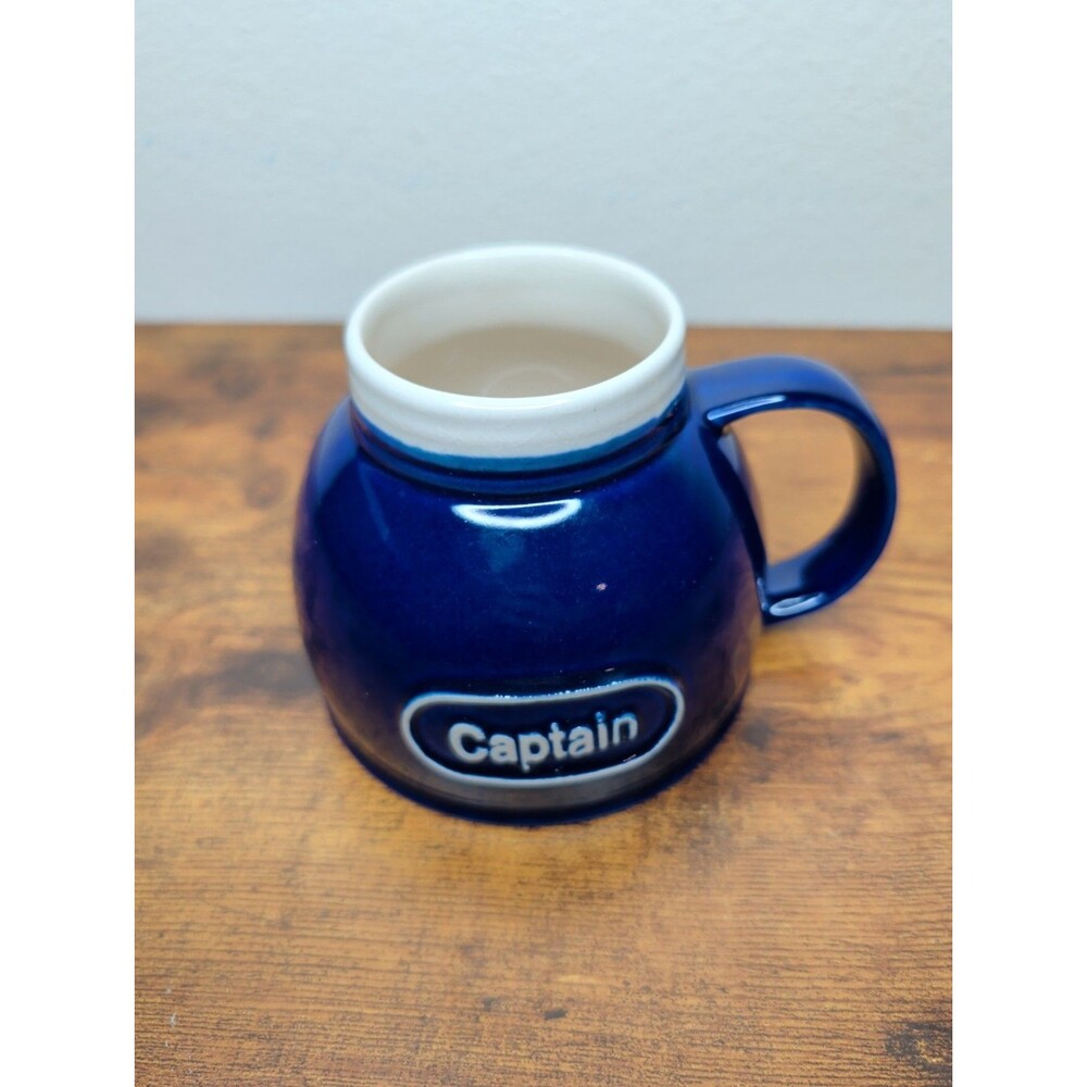 Feltman Langer Captain Nautical Mug Set Navy Blue Ceramic Cup